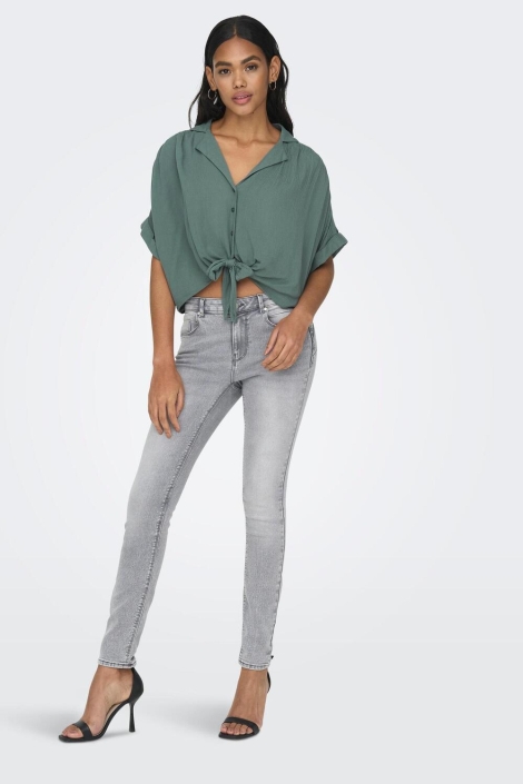 Only onlpaula life s/s tie shirt wvn noo
